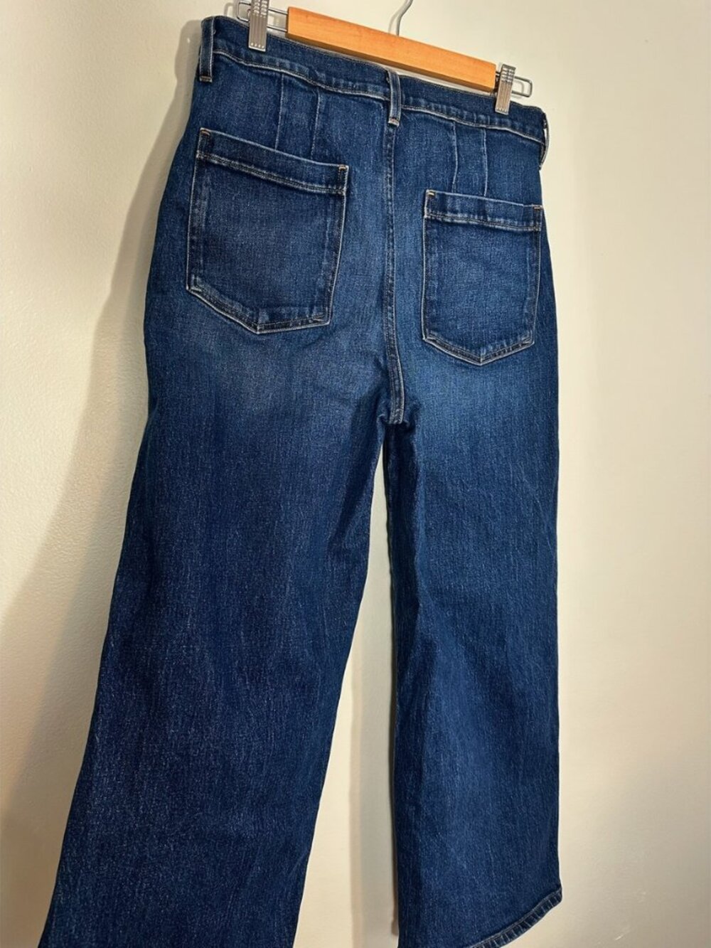 Sezane Denim High-Rise Wide-Leg Jeans Sz 42/10